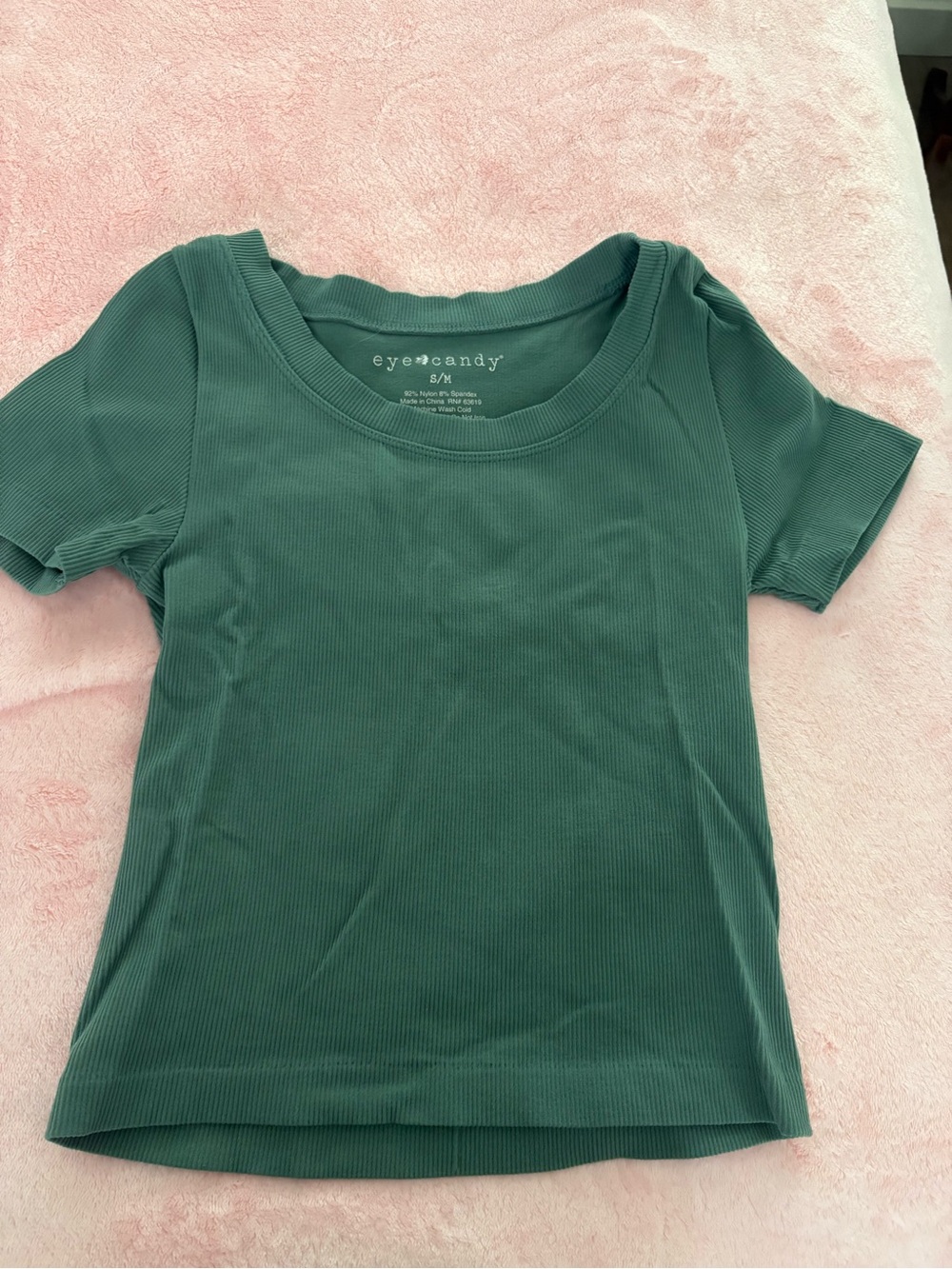 eye candy Girls' Short Sleeve Ribbed Tee - Green